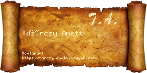 Tárczy Anett névjegykártya